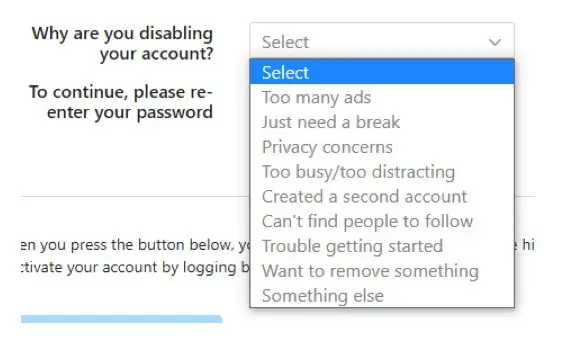 Disable your Instagram account 9